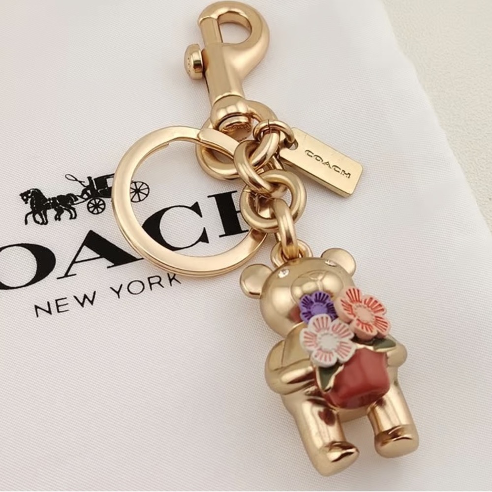 COACH 3D Teddy Bear bag Charm   keychains